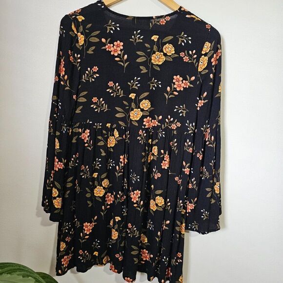 NEVER WORN ALTAR'D STATE FLORAL BELL SLEEVES BOHO BABYDOLL STYLE SHORT DRESS SM - Picture 10 of 16